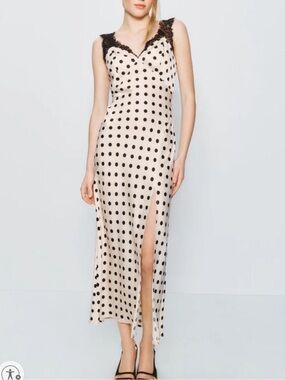Astr the Label Polka Dot Lace Maxi Dress
